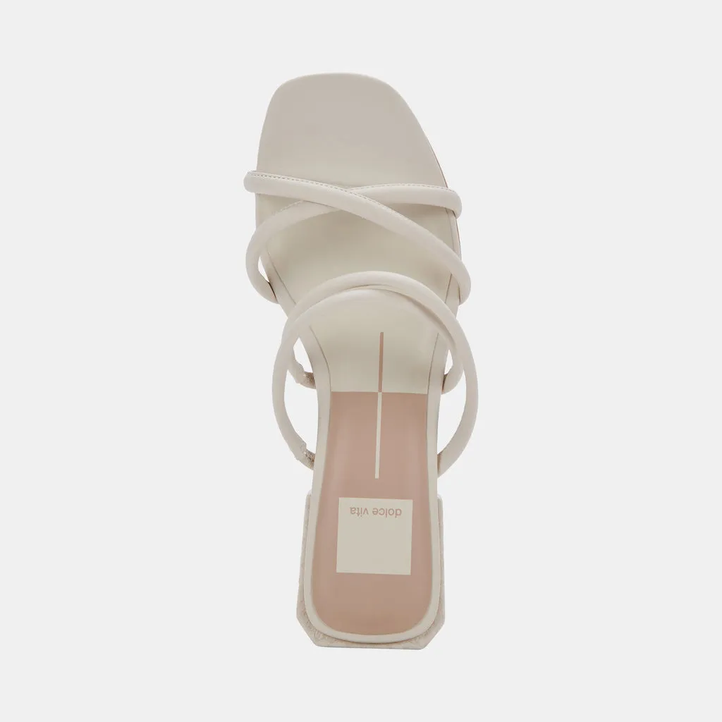 HAPI Wide Sandals Ivory Leather | Ivory Leather Low Heel Sandals– Dolce Vita 6895820472386