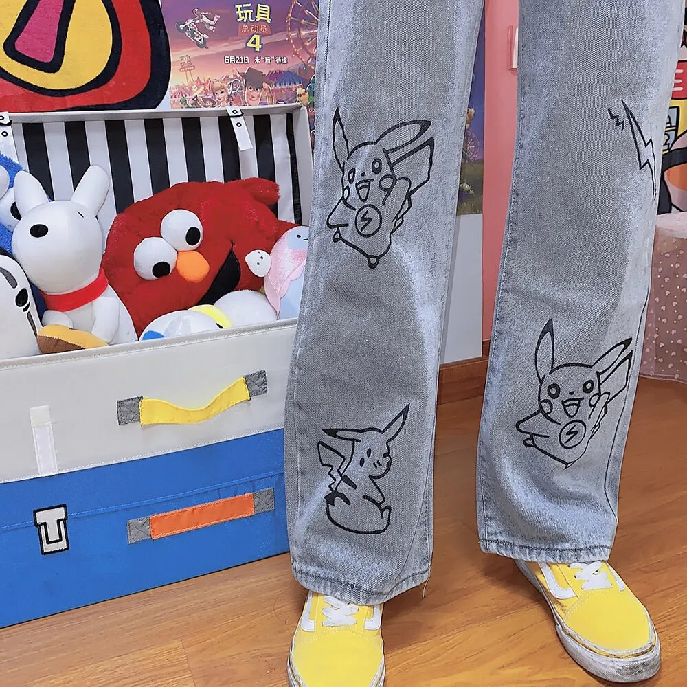 HARAJUKU CARTOON PIKACHU JEANS BY63158