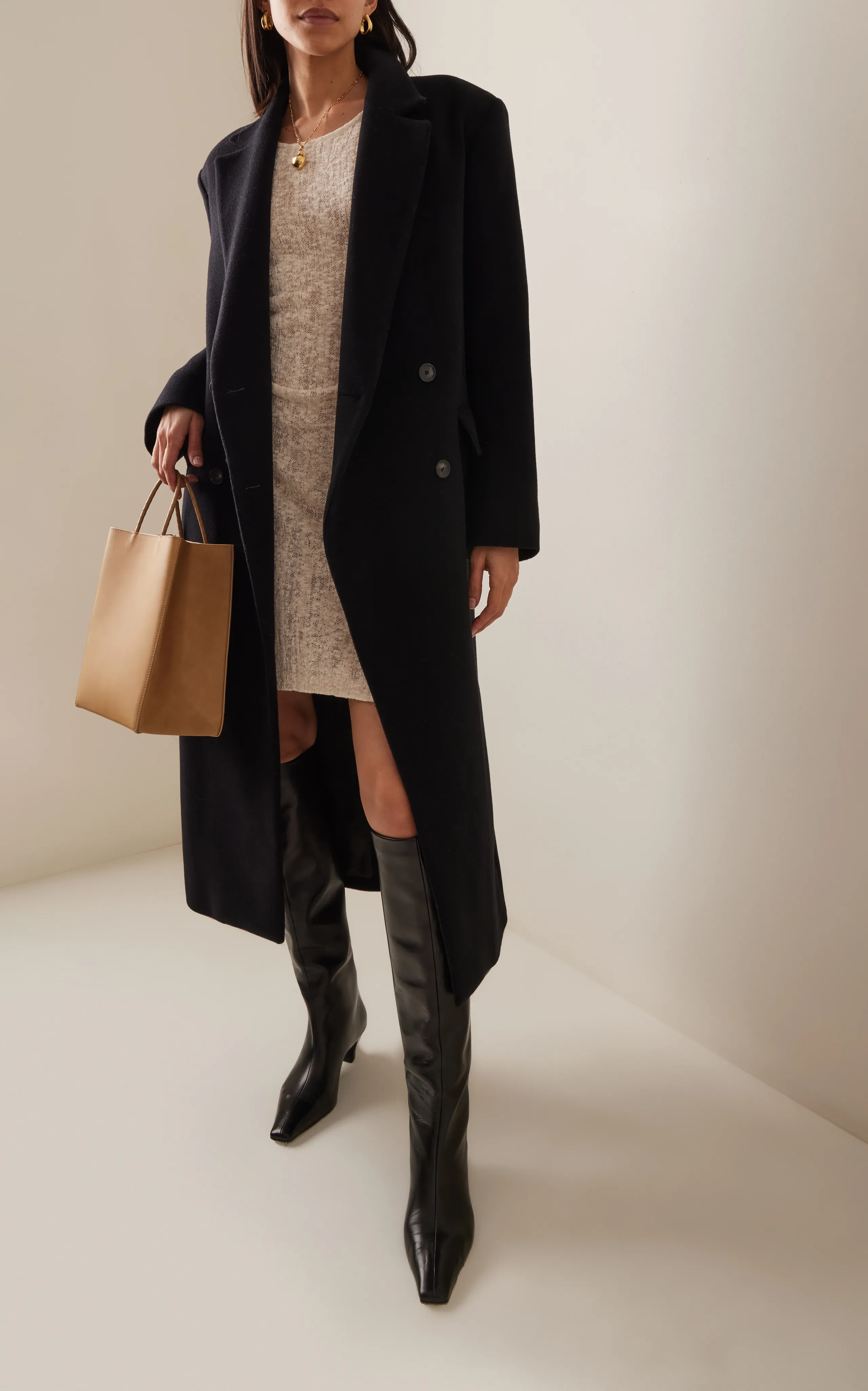 House of Dagmar Tailored Wool-Blend Coat