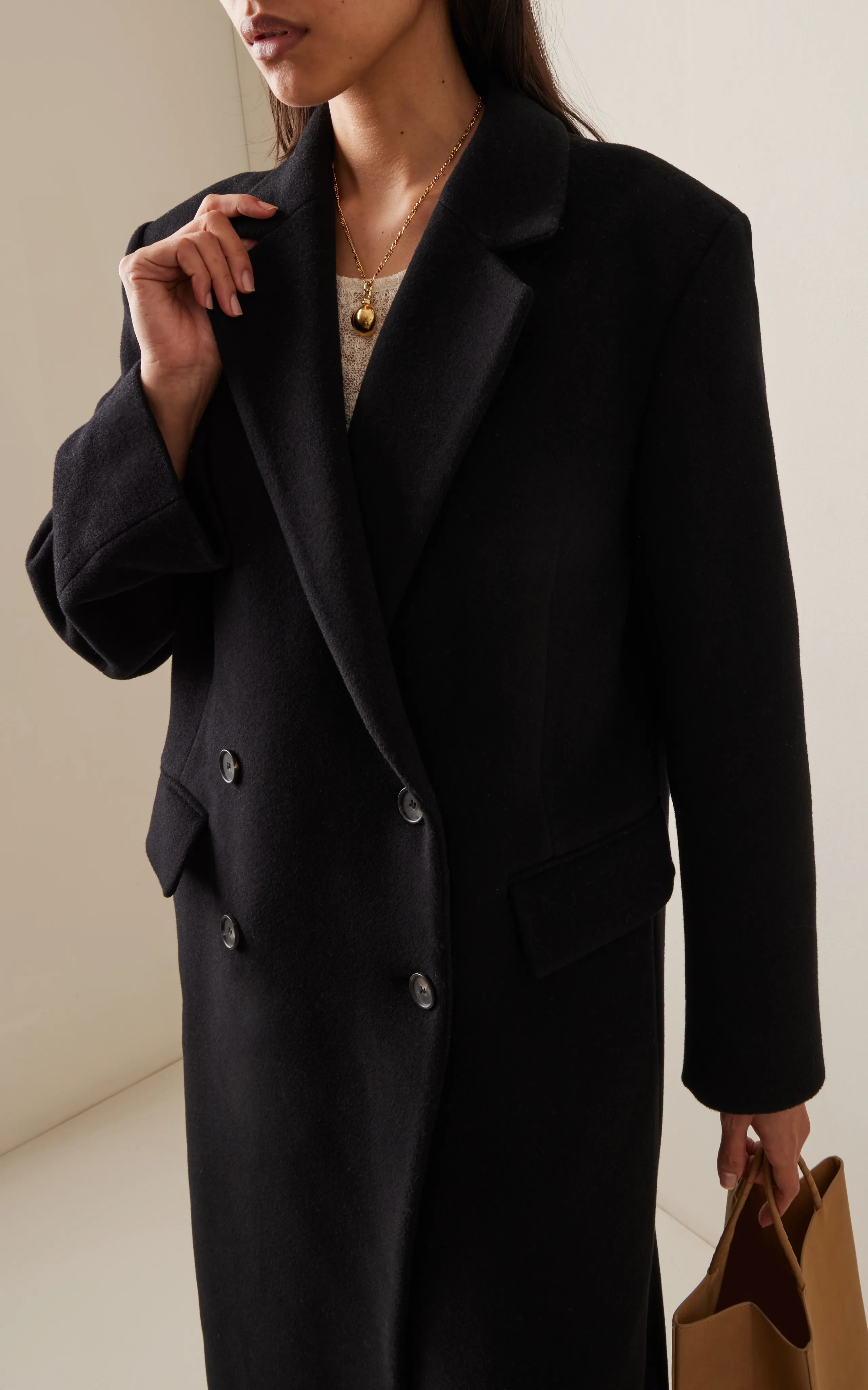 House of Dagmar Tailored Wool-Blend Coat