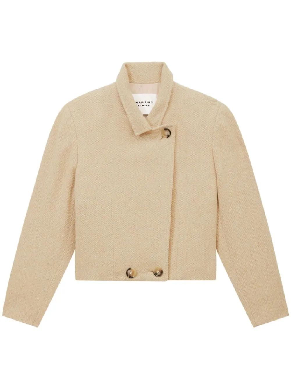 ISABEL MARANT Chic Ecru Wool Blend Mini Coat