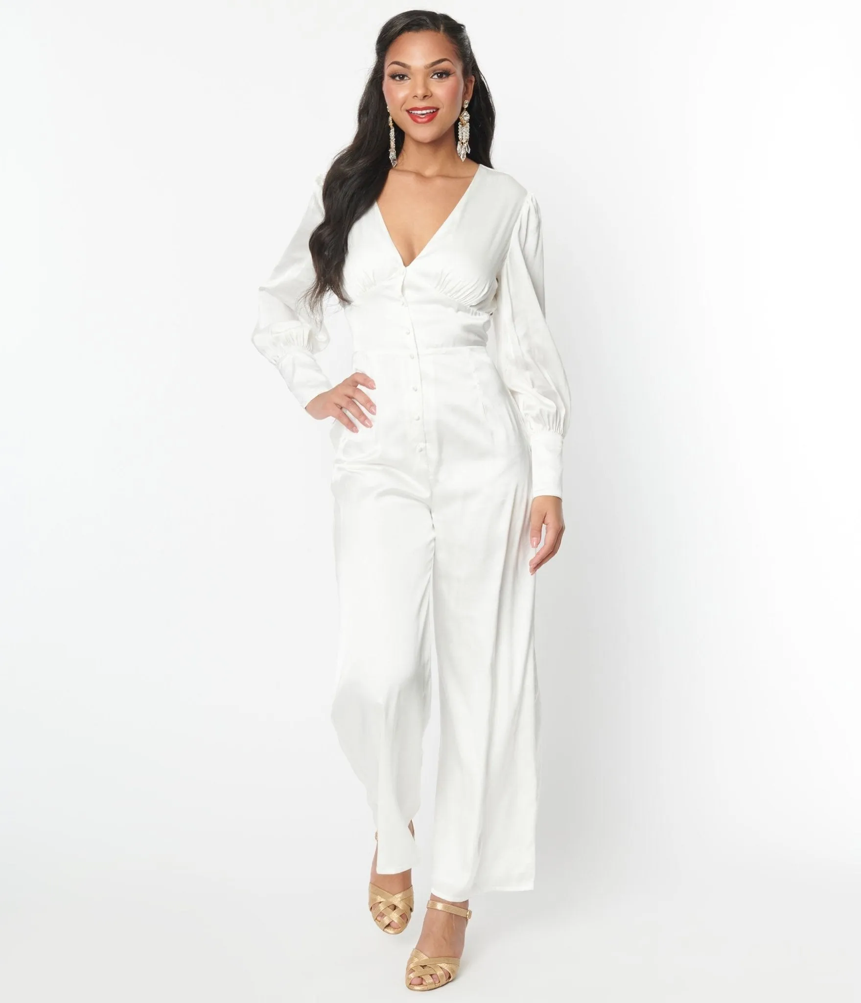 Ivory Satin Marina Jumpsuit