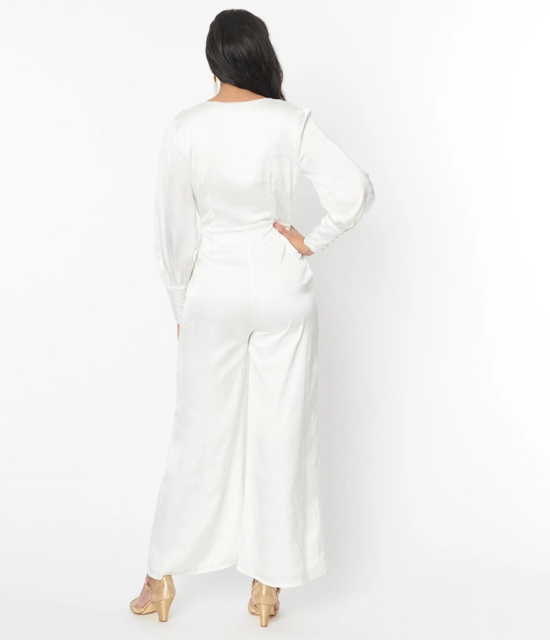 Ivory Satin Marina Jumpsuit