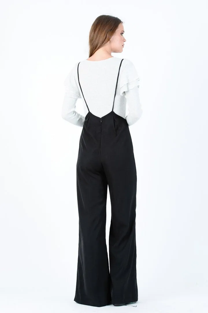 JORDAN SUSPENDER JUMPSUIT | OBSIDIAN