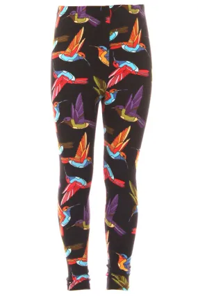 Kid's Colorful Hummingbird Pattern Printed Leggings