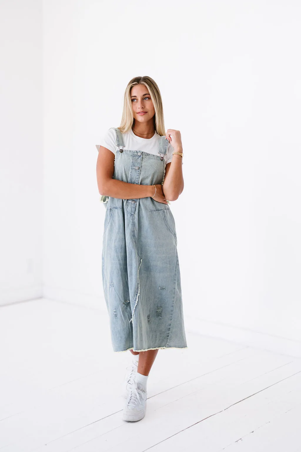 Kristin Denim Overall Dress