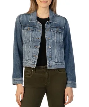 KUT from the Kloth Julia Denim Crop Jacket In Capitalized Wash