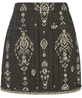 Lily and Lionel Women's Nala Quilted Floral Print Mini Skirt In Black