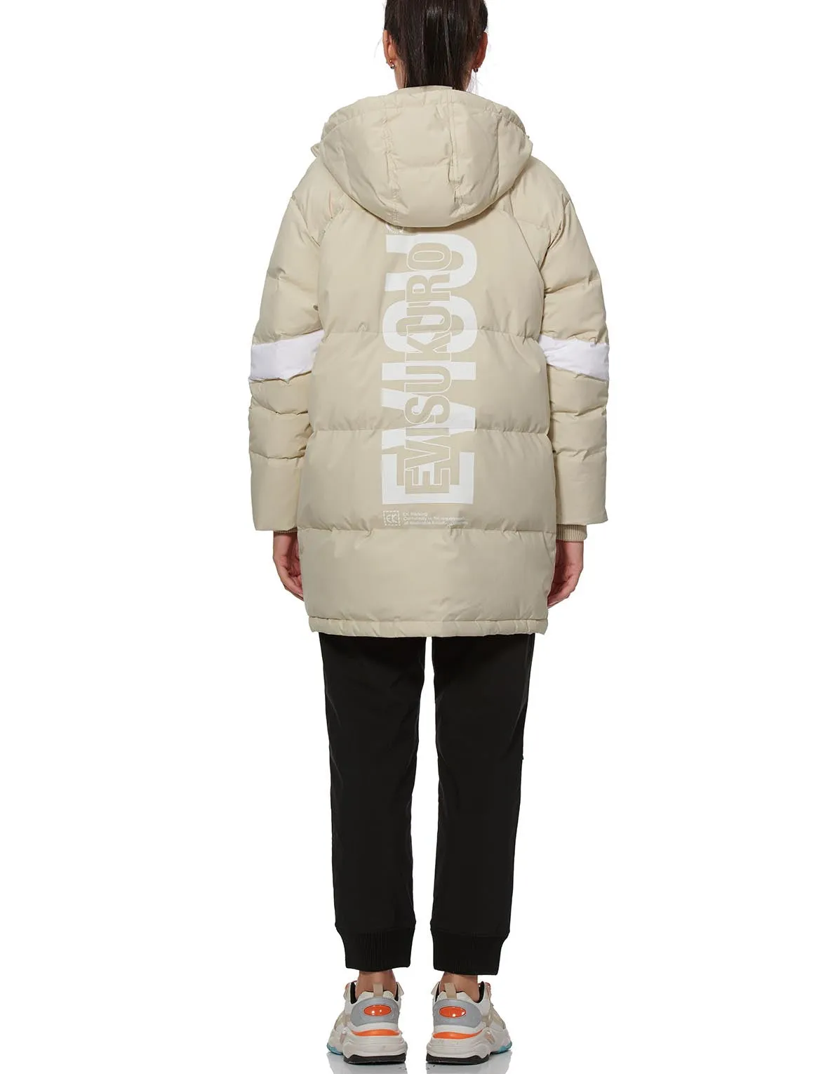 Logo Print Padded Coat