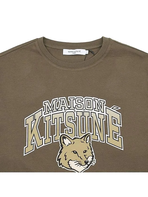 Maison Kitsune Men's Campus Fox Relax TShirt LM00112KJ0035 KHAKI