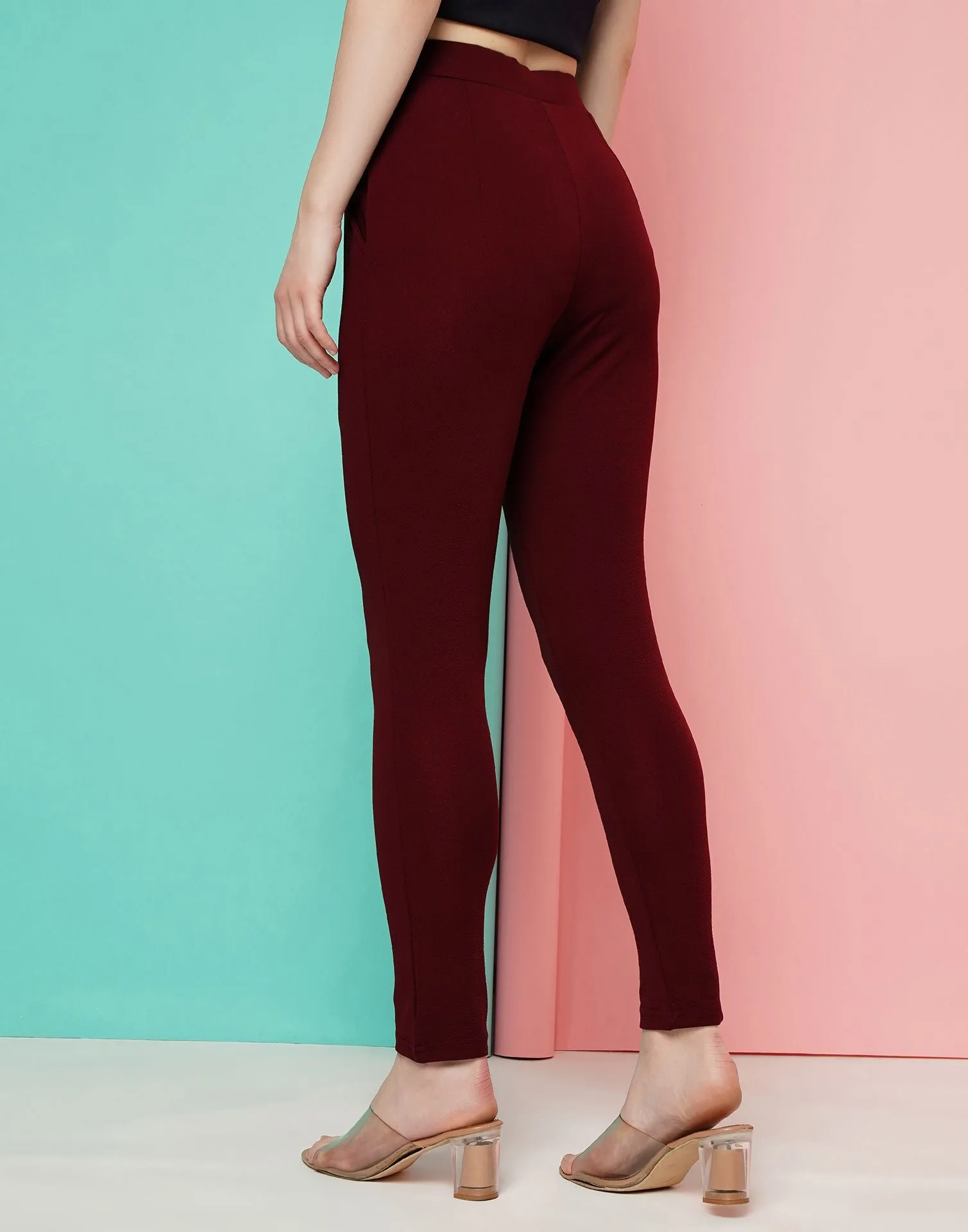 Maroon Leggings Fit Pant