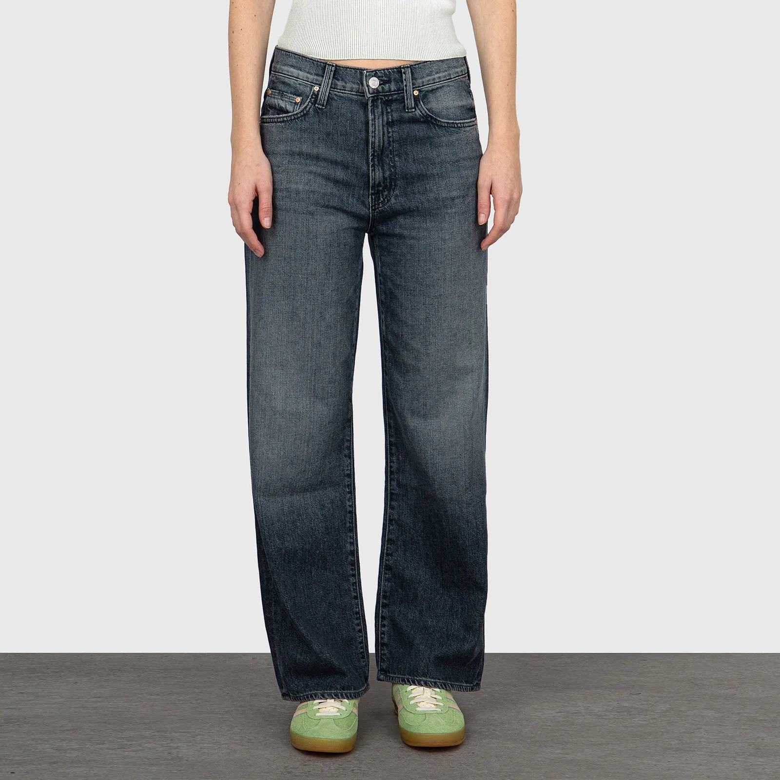 Mother Jeans The Dodger Ankle Denim Grigio