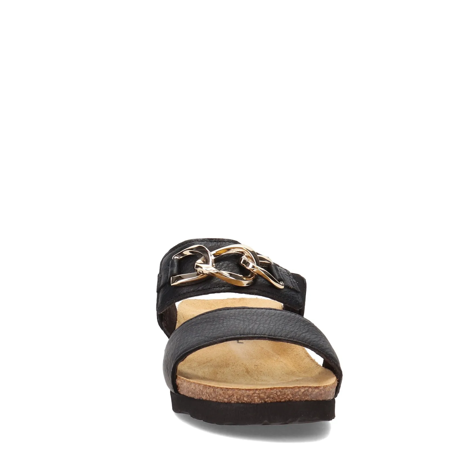 Naot Womens Victoria Dressy Wedge Slide Sandal- Black Leather