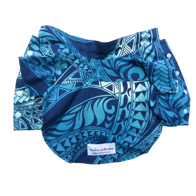 Ombre Tapa Print Shirts for Dog | Polynesian Print | Blue