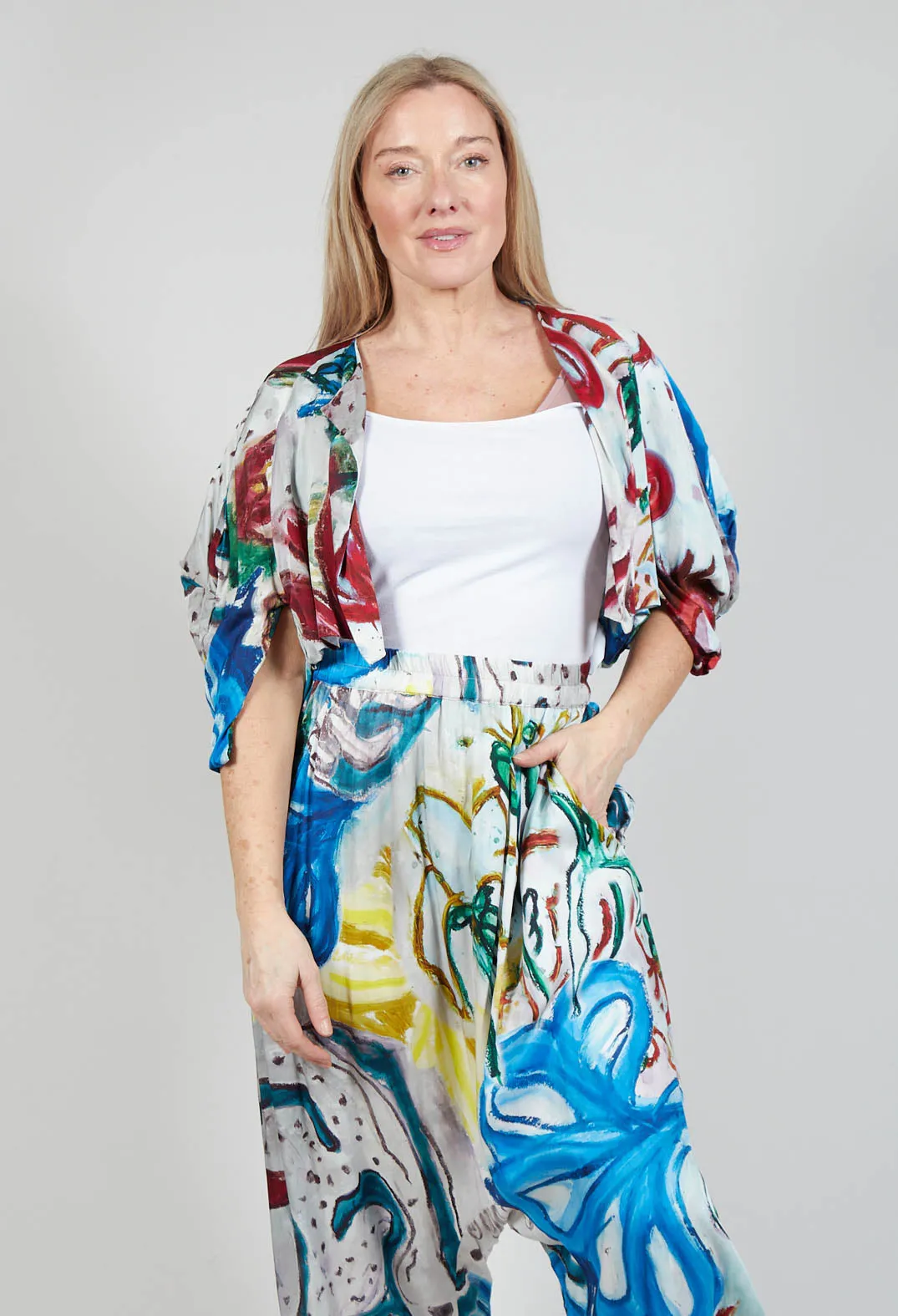 Open Blouse in Multicolour Bouquet