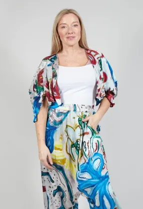 Open Blouse in Multicolour Bouquet