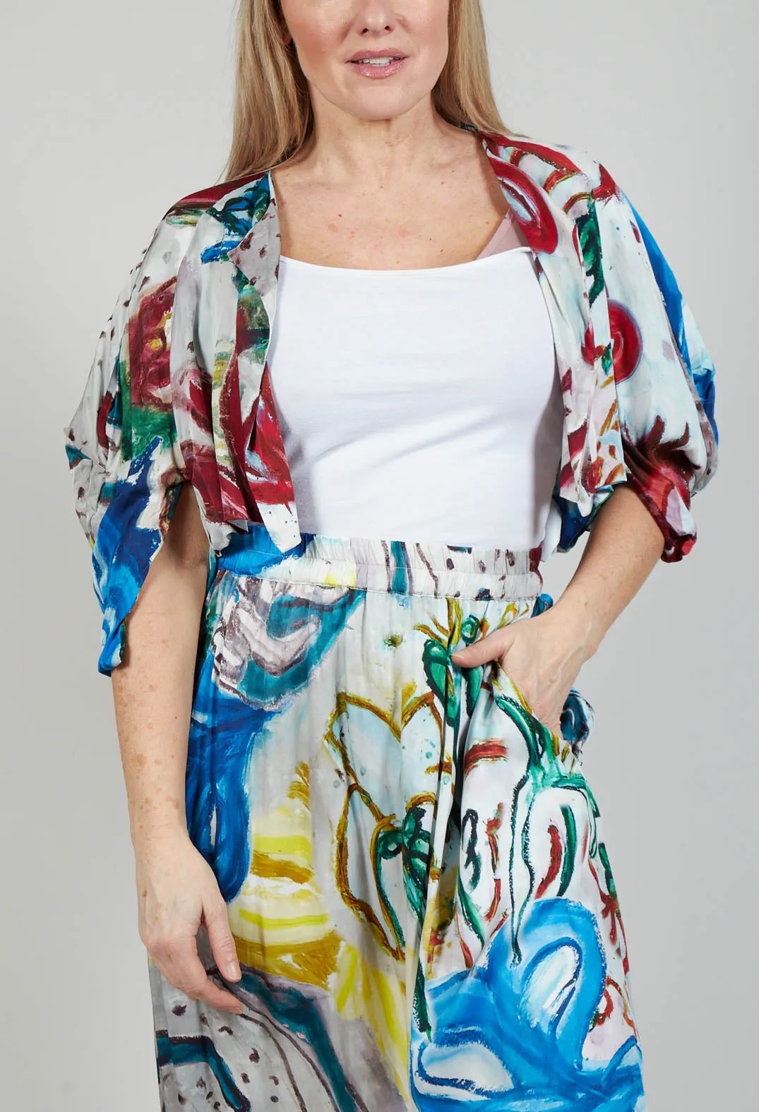 Open Blouse in Multicolour Bouquet