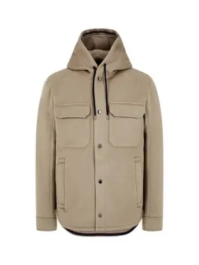 Overseas Station Season Big Chance 8 18 Men s Brushed Wool Snap Button Hooded Jacket Dark Beige 270976