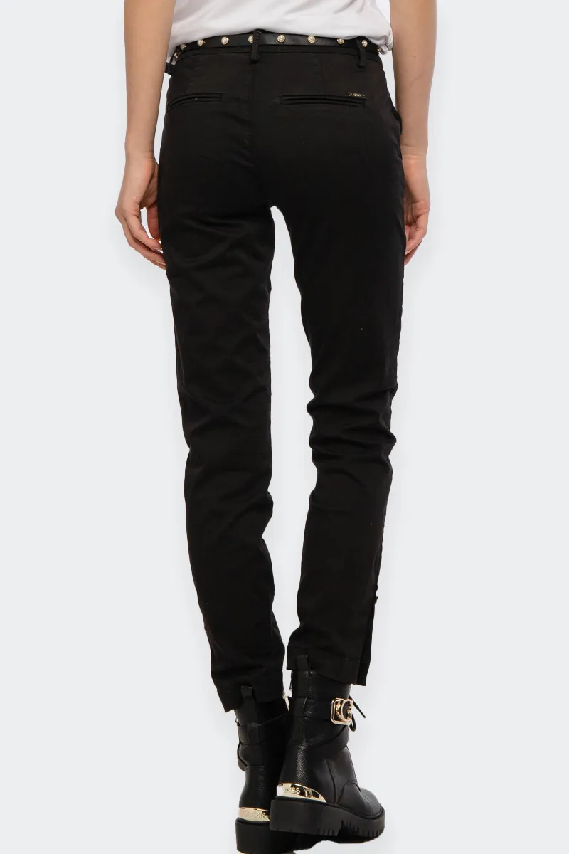 PANTALONE JEANS NERO CHINO CHIC