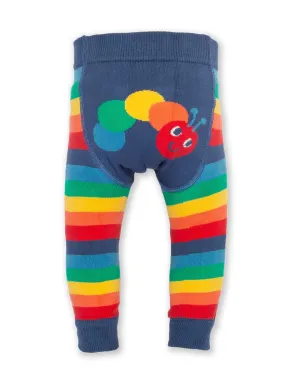 Rainbow caterpillar knit leggings