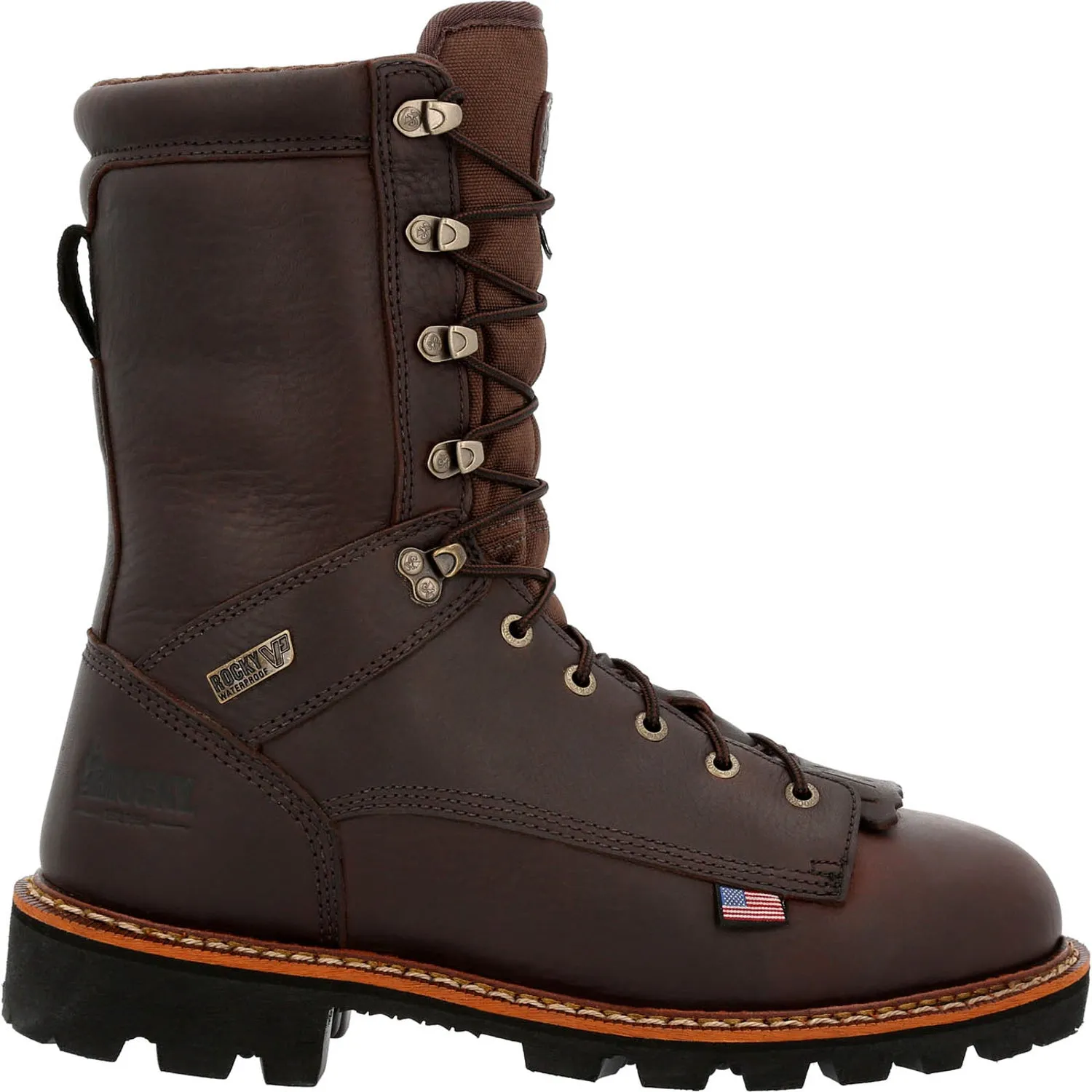 Rocky Mens Brown Leather Elk Stalker WP Hunting Boots