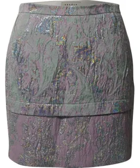 Sandro Paris Jacquard Mini Skirt in Multicolor Polyester