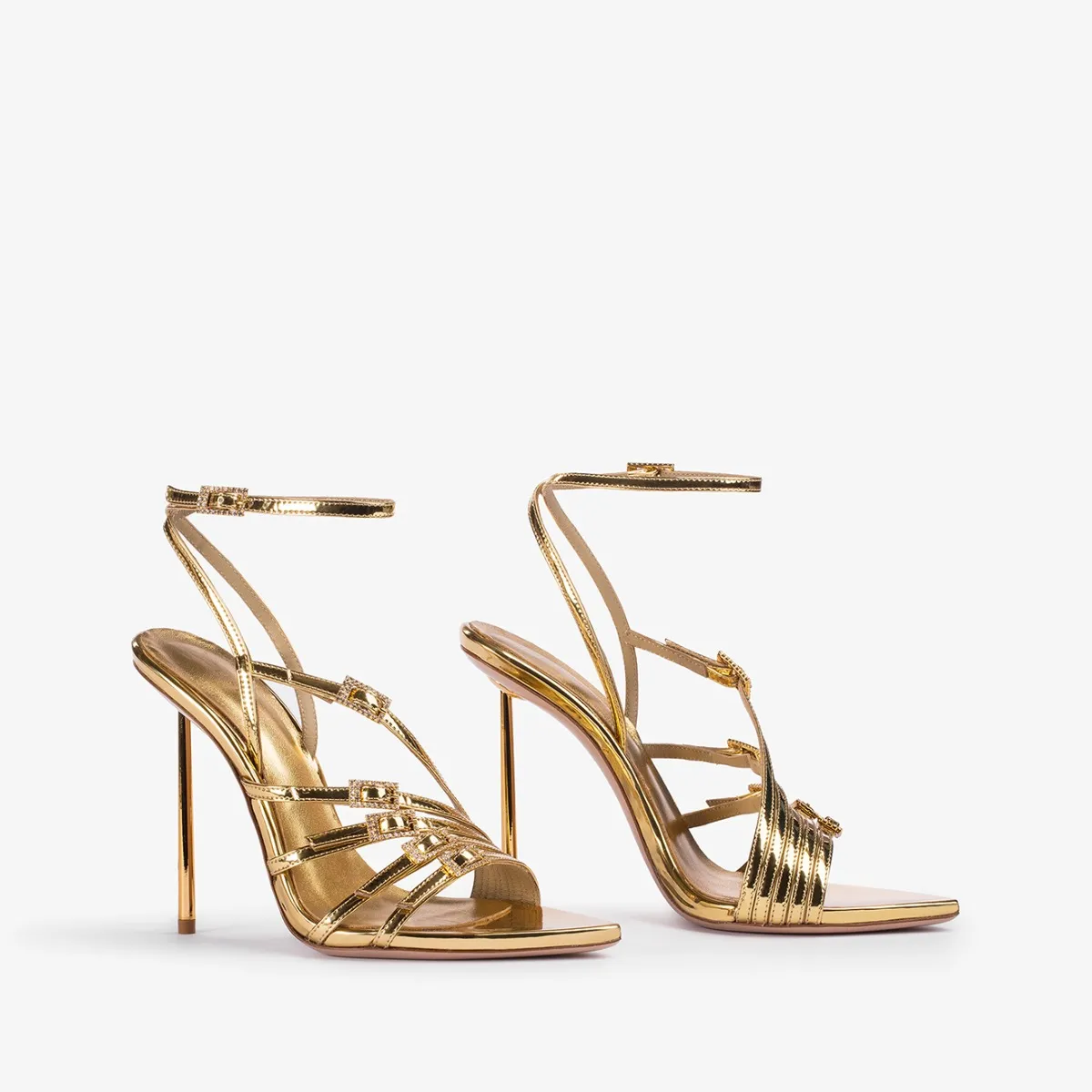 SCARLET SANDAL 120 mm Nugget gold metallic sandal