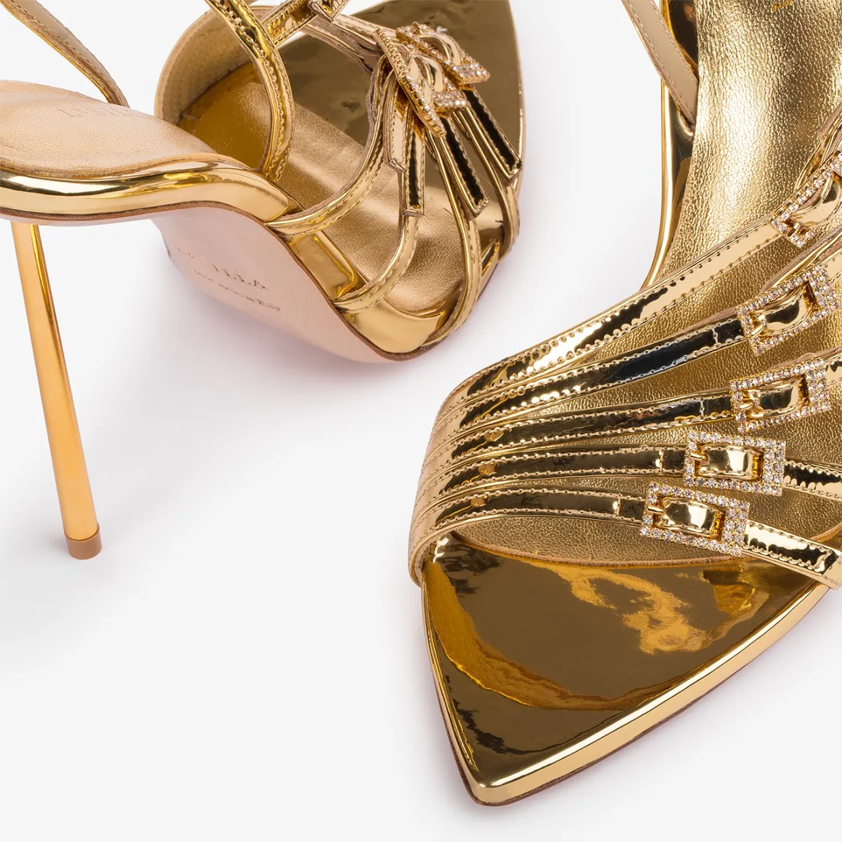 SCARLET SANDAL 120 mm Nugget gold metallic sandal