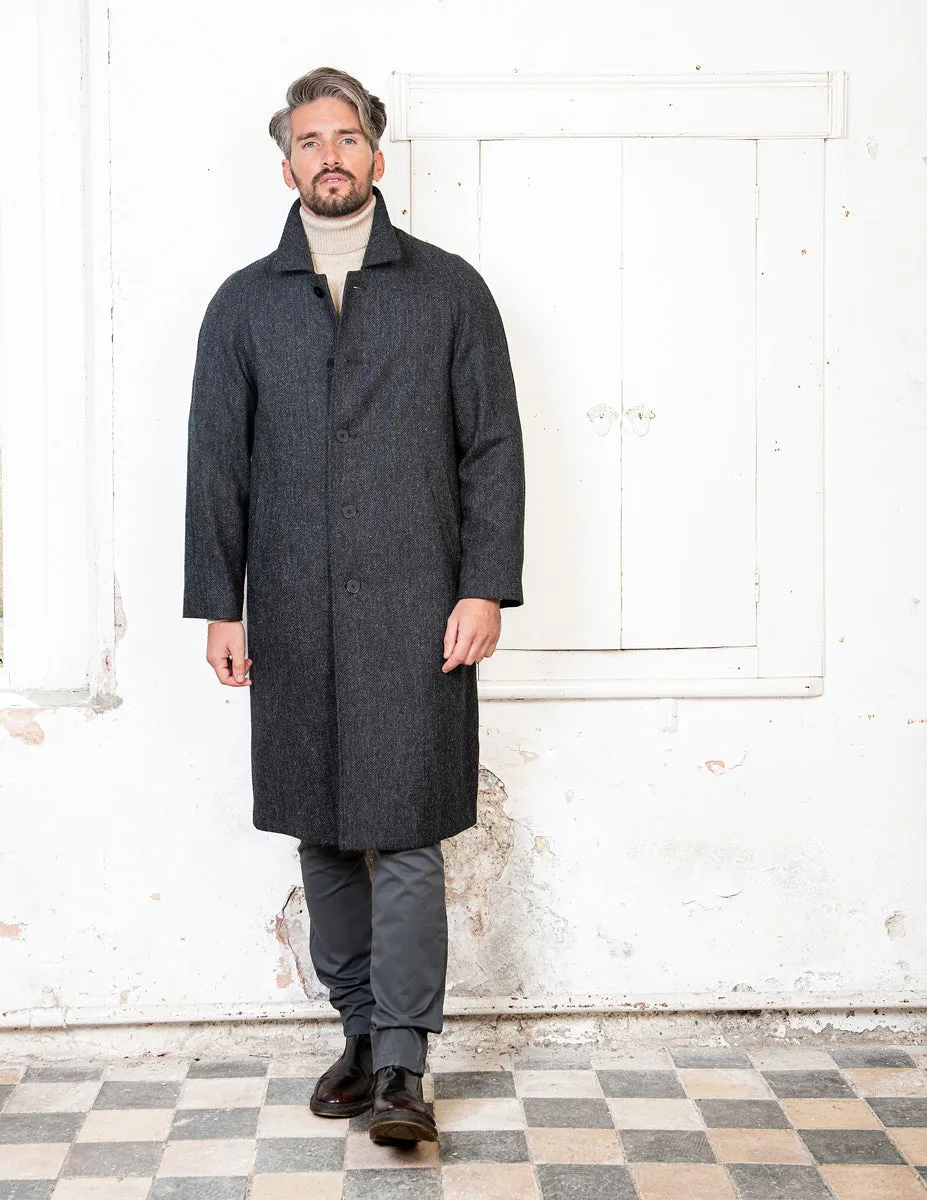 Sean Tweed Coat - Grey Herringbone