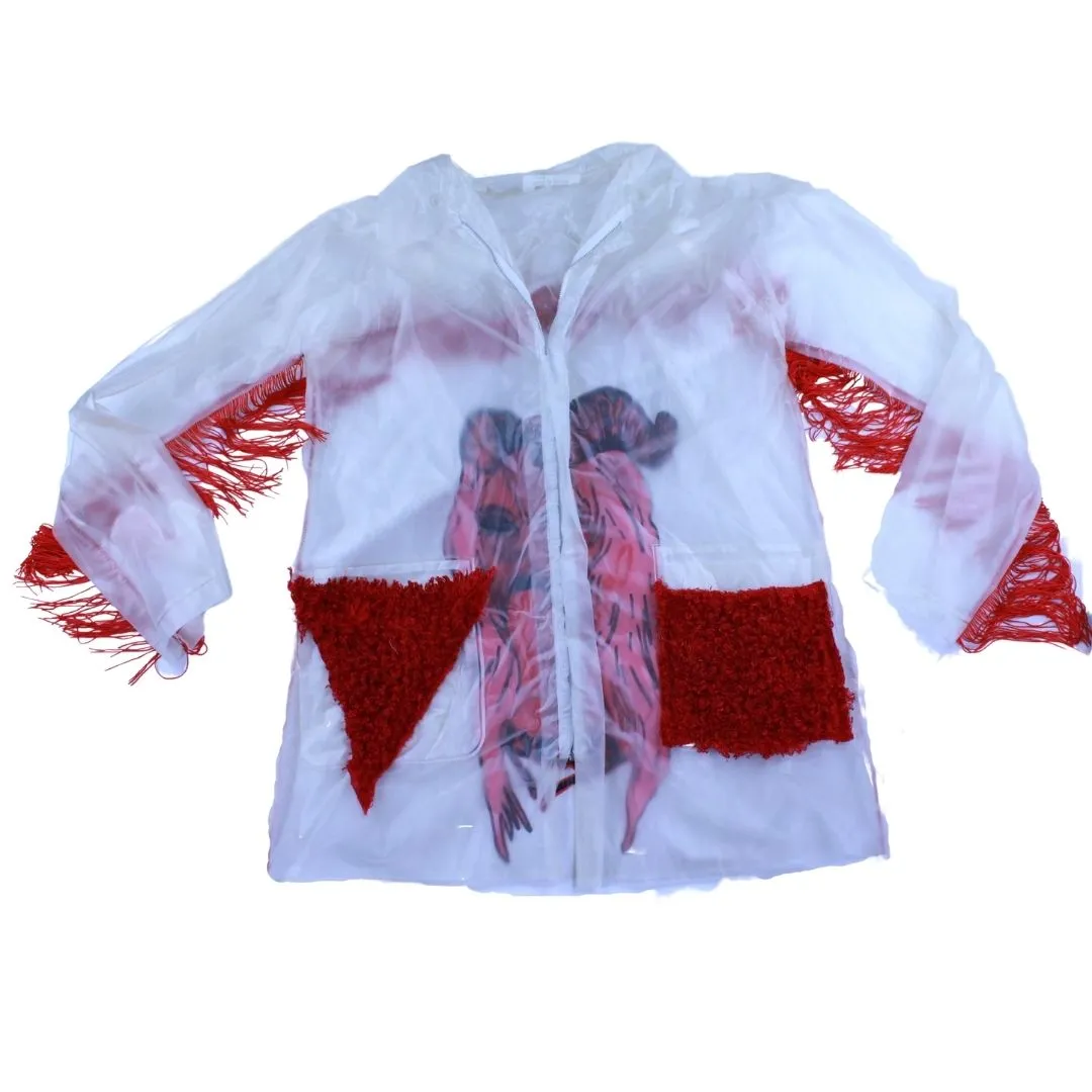 She Devil Fringe Sleeves Frosted Vinyl jacket