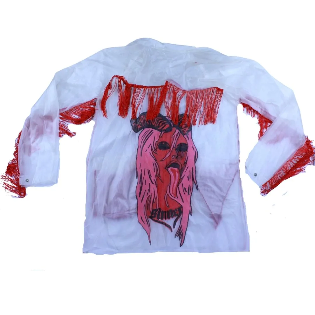 She Devil Fringe Sleeves Frosted Vinyl jacket