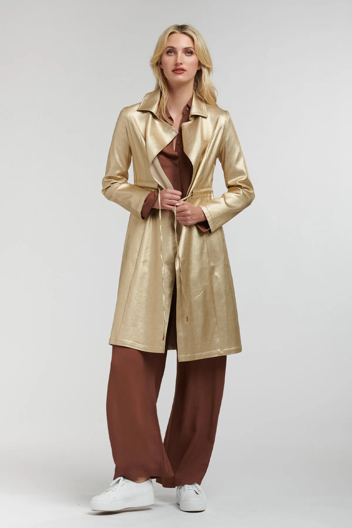 Shine Your Way Trench Old Gold