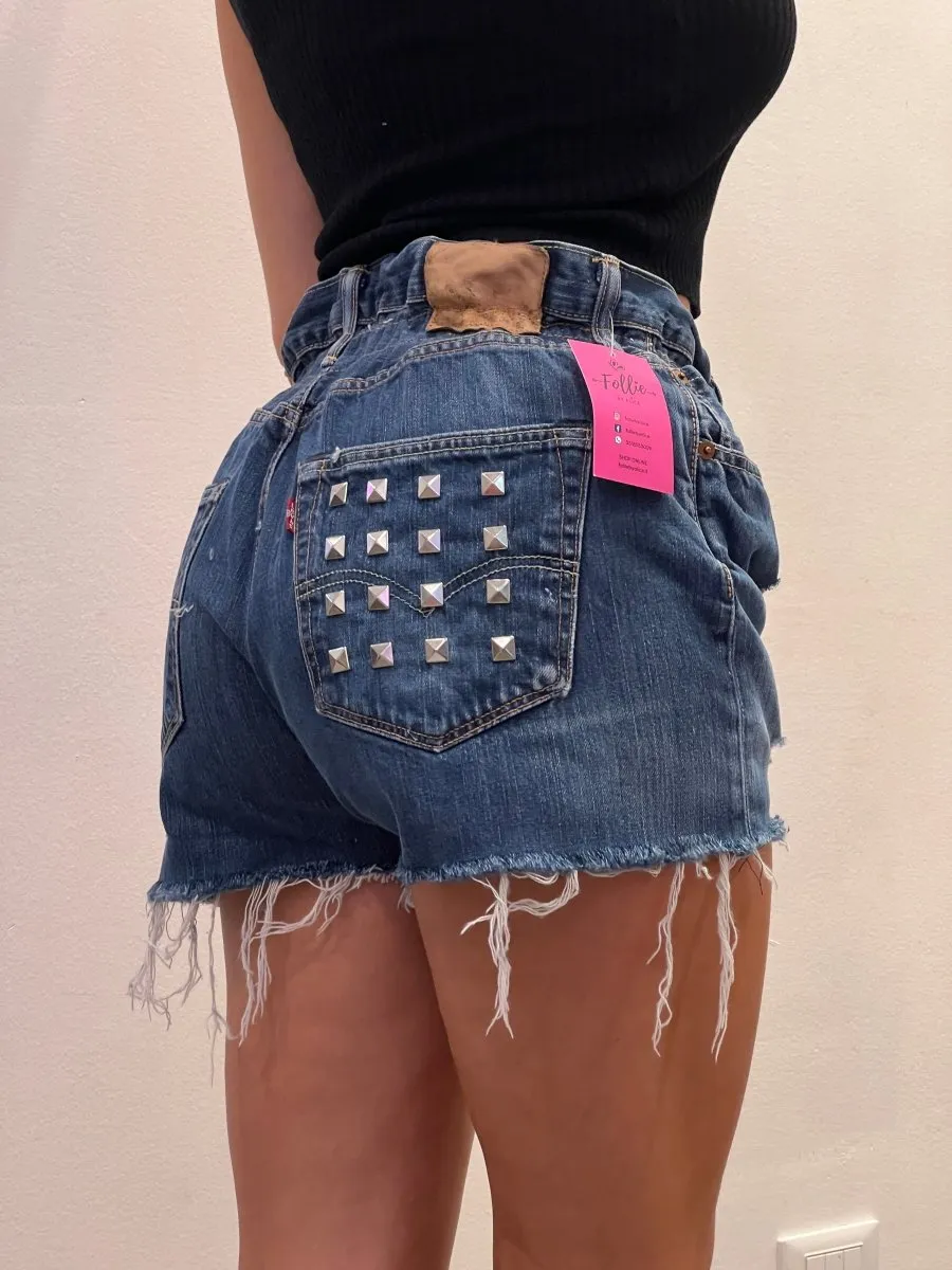 Shorts Levi's Vintage denim a caramella con borchie a piramide