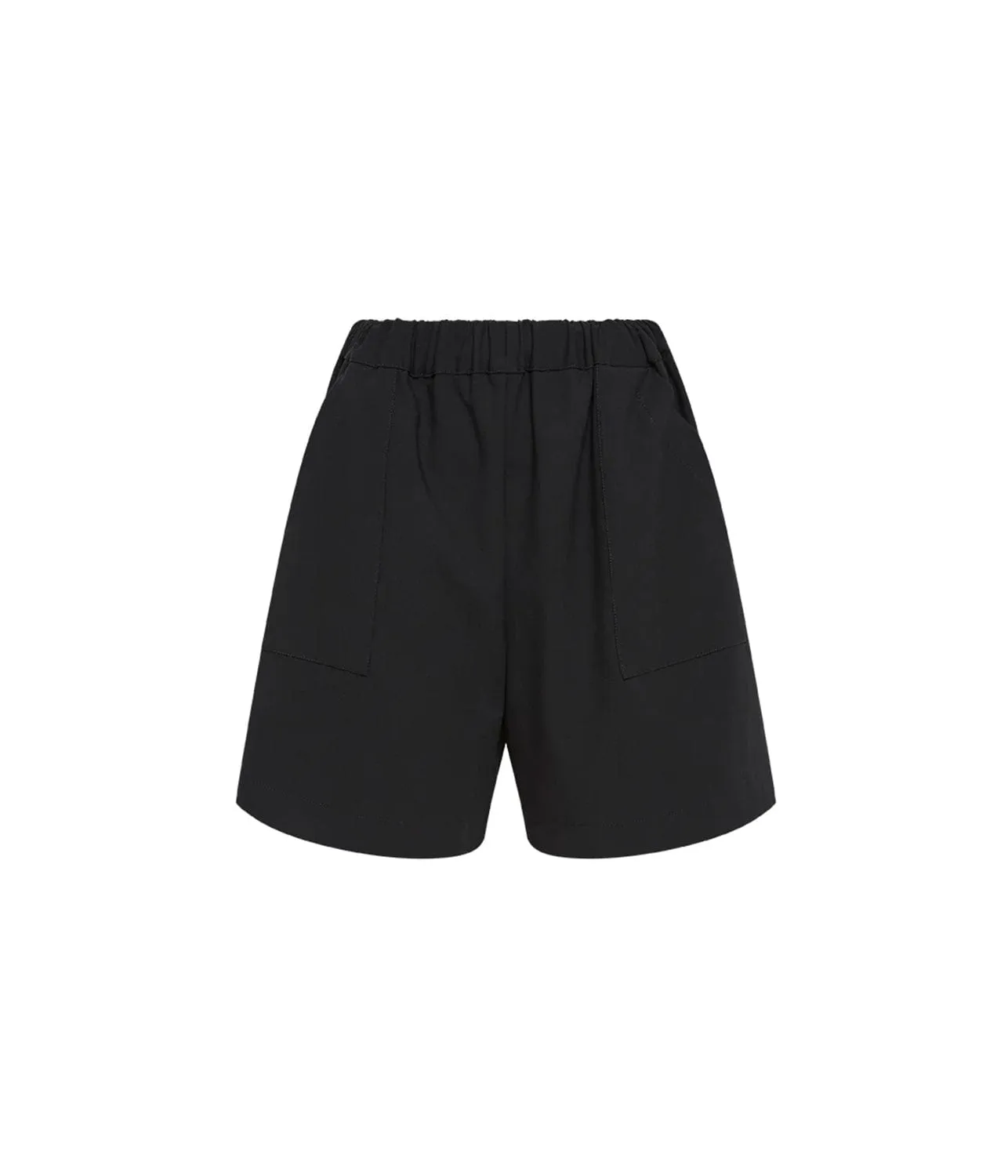 SHORTS WITH PIPING- BLACK