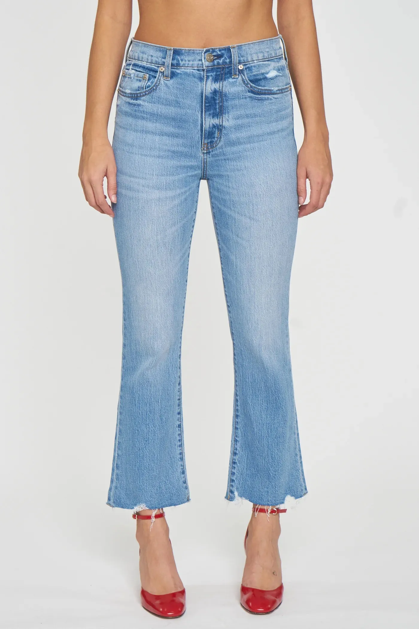 Shy Girl High Rise Crop Flare Denim-- Marina Vintage