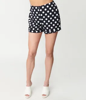 Smak Parlour Navy & White Dot Callie Shorts