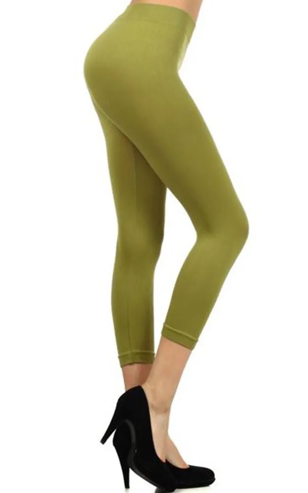 SML826SD Nylon Seamless Capri Leggings