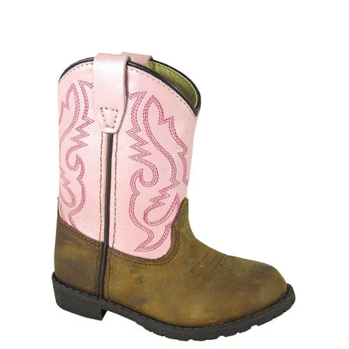 Smoky Mountain Toddler's Hopalong Western Boots - Brown Distress/Pink 3246T