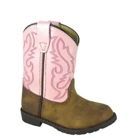 Smoky Mountain Toddler's Hopalong Western Boots - Brown Distress/Pink 3246T