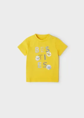 S/s besties t-shirt for baby boy - Yellow