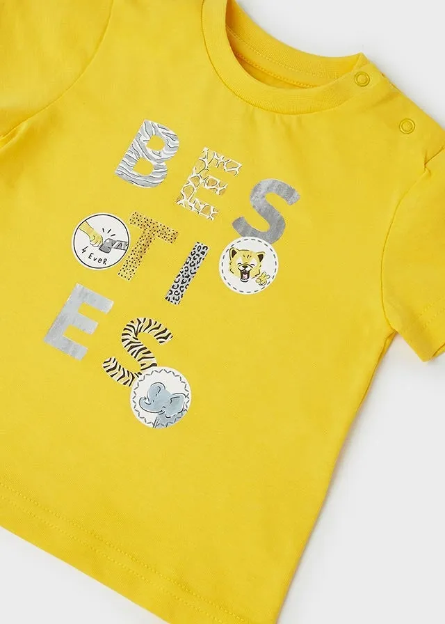 S/s besties t-shirt for baby boy - Yellow