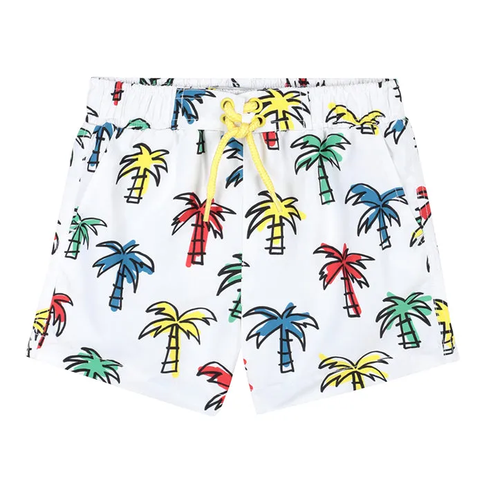 Stella McCartney Baby Swim Shorts With Palm Print Multicolour