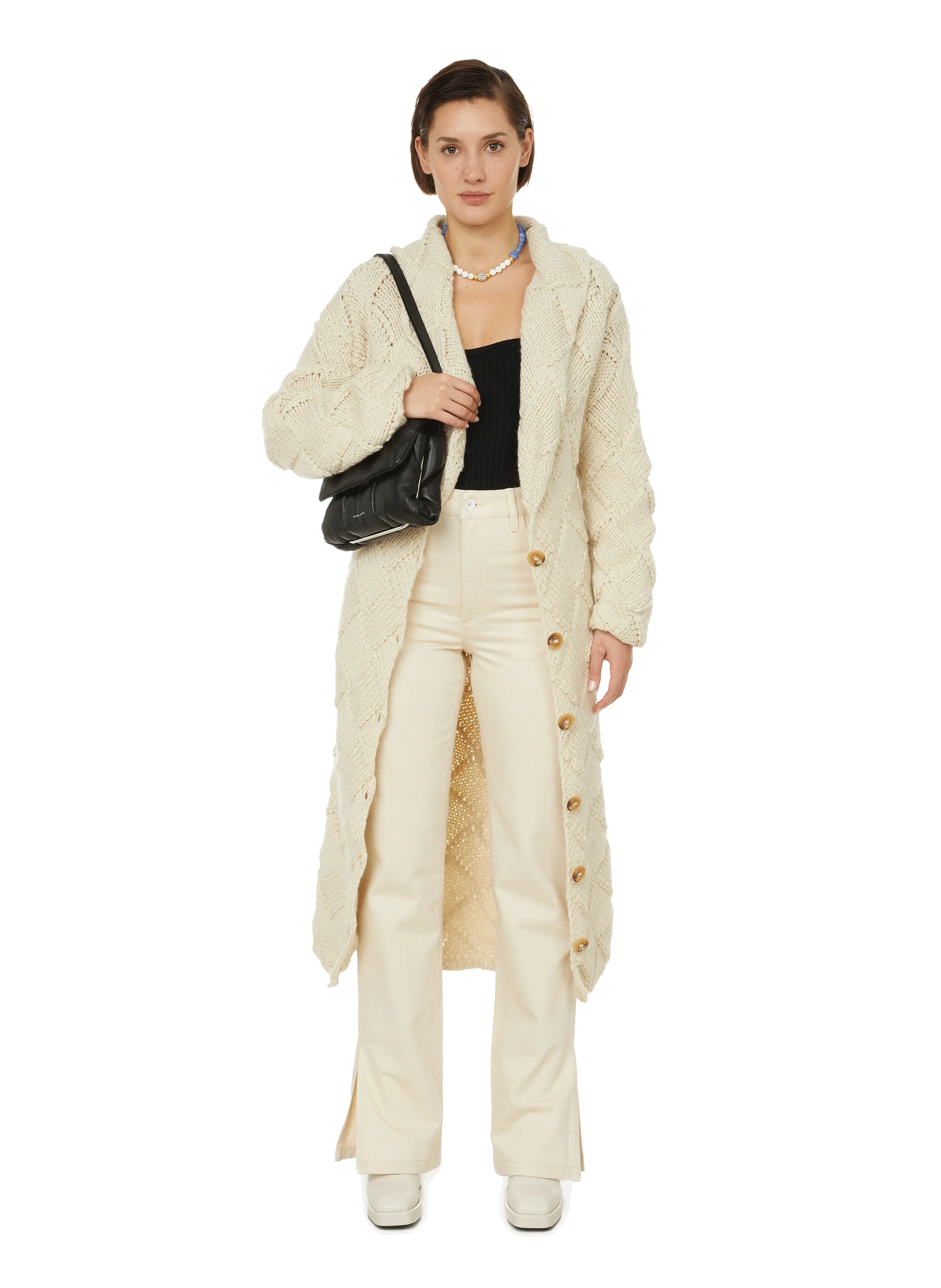 STELLA PARDO  Long wool coat - Beige