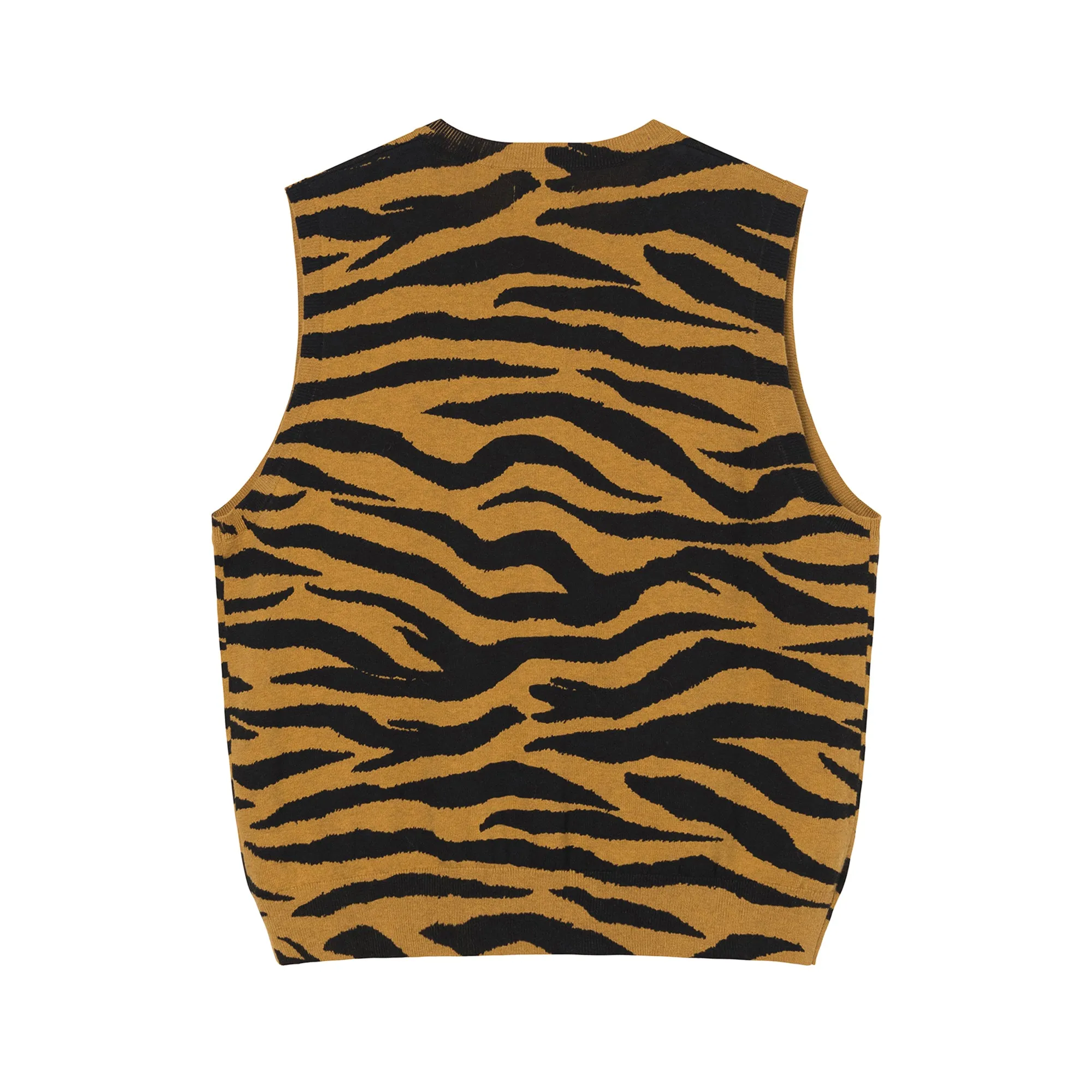 Stüssy - Men's Tiger Printed Sweater Vest - (Mustard)