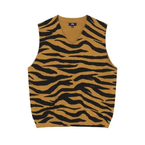 Stüssy - Men's Tiger Printed Sweater Vest - (Mustard)