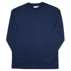 Sunspel - Long Sleeve Mock Turtle T-shirt - Navy