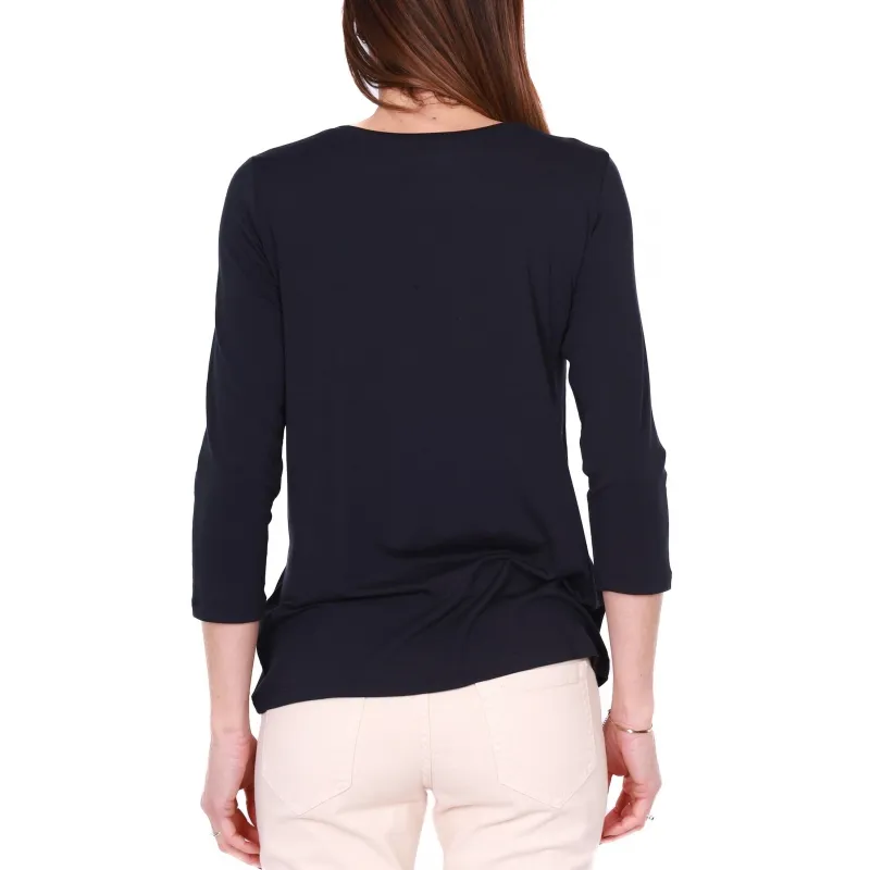 T-SHIRT IN JERSEY DI VISCOSA, BLU