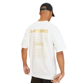 T-Shirt LA Lakers Stampa Metallizzata Bianca