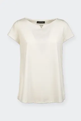 T-SHIRT SCOLLO A V PICCOLO BIANCA