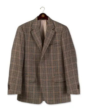 TAN/BLUE MULTI CHECK SPORT COAT - CLASSIC FIT